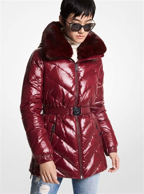 michael michael kors faux fur puffer jacket|michael kors puffer jacket sale.